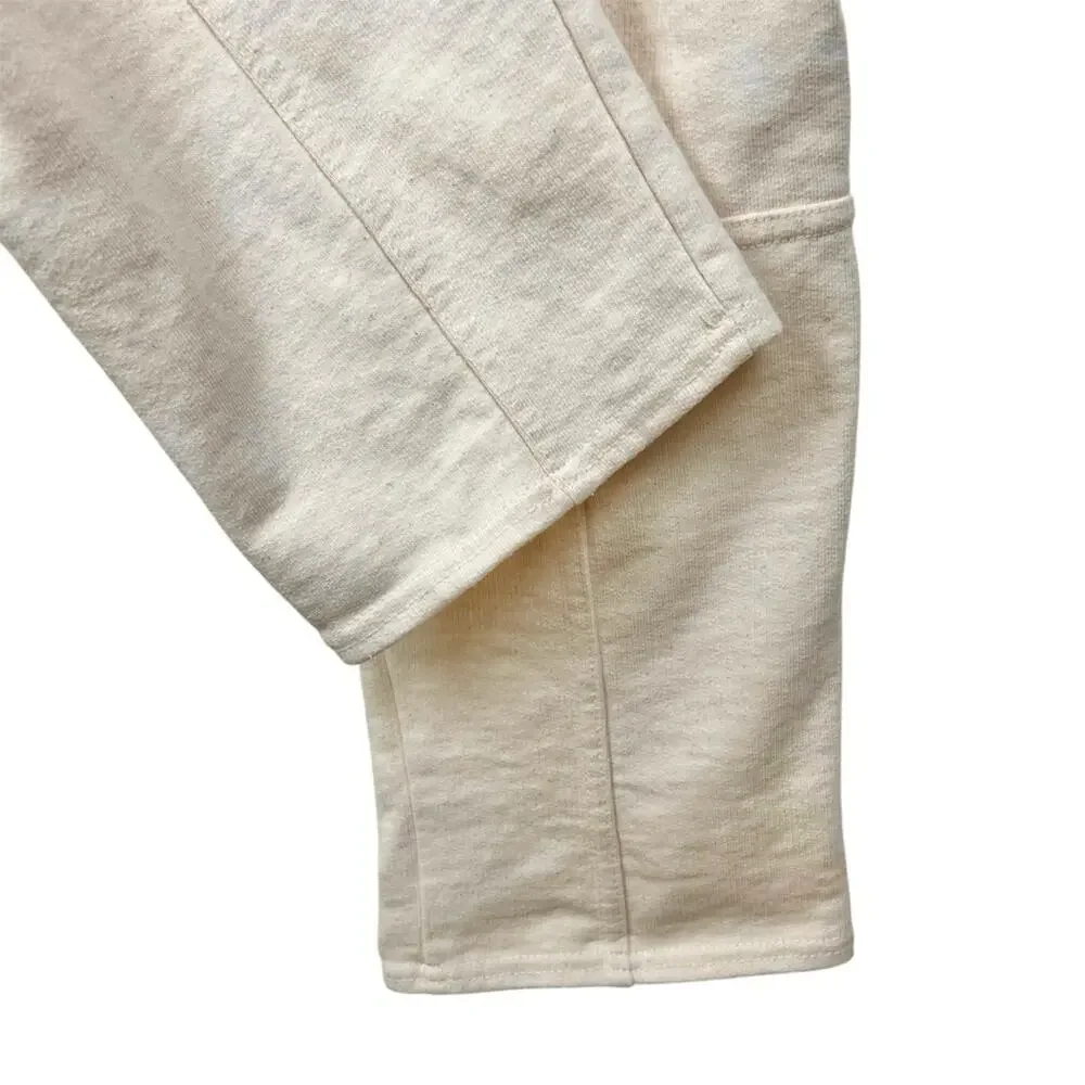 Zara Cream Moto Utility Pants L